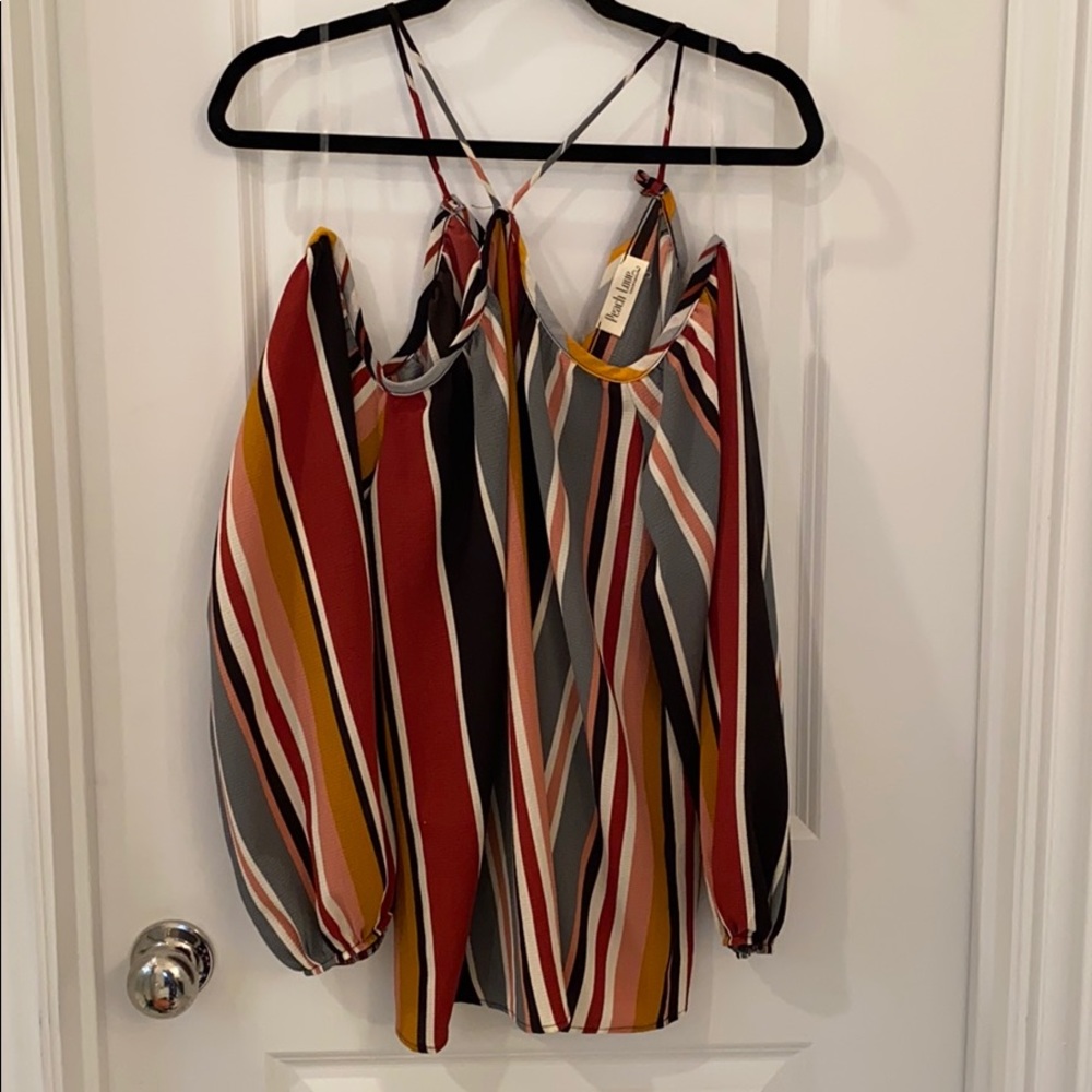 Vici striped off the shoulder top